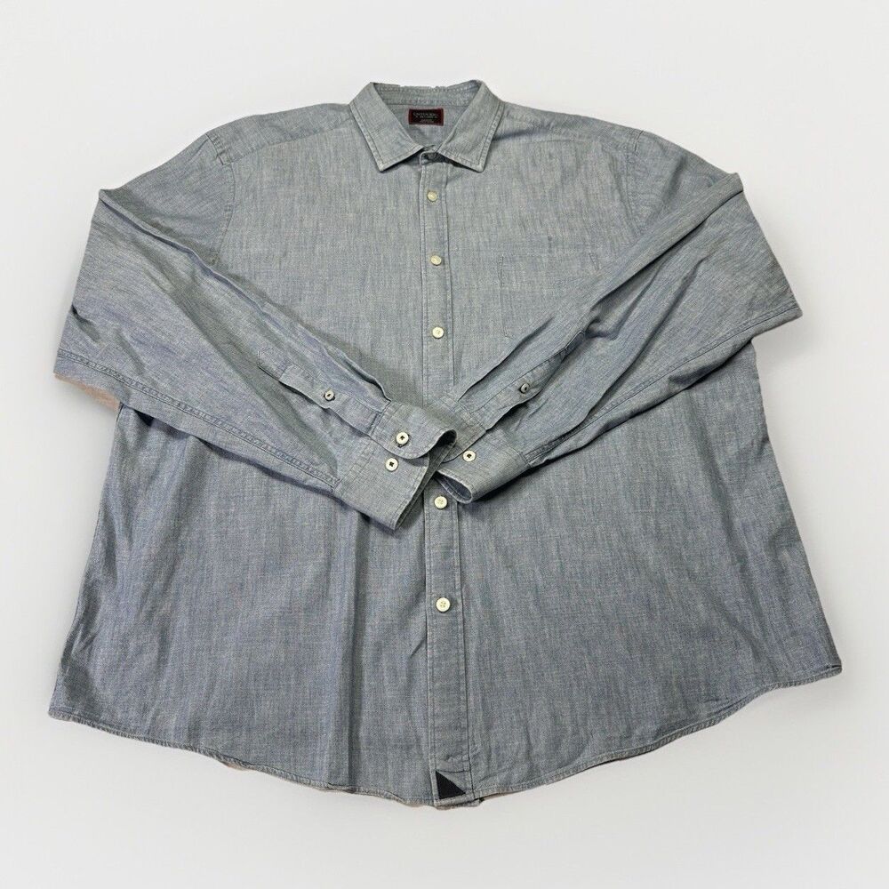 UNTUCKit Mens XXL Blue Chambray Button Up Shirt Casual Cotton